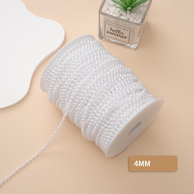 5M Artificial Imitation Pearl Round Beads Chain Wedding Flower Home Decoration DIY Wedding Bridal Bouquet Flower Decor