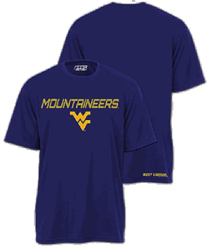 

West Virginia Mountainers Slim Fit Faded Logo Synthetic Active Dry Shirt by E5 M