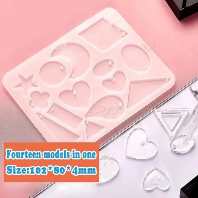 1 Pc DIY Keychain Earring Pendants Silicone Mold Moon Heart Epoxy Resin Mould Jewelry Making Casting Accessories