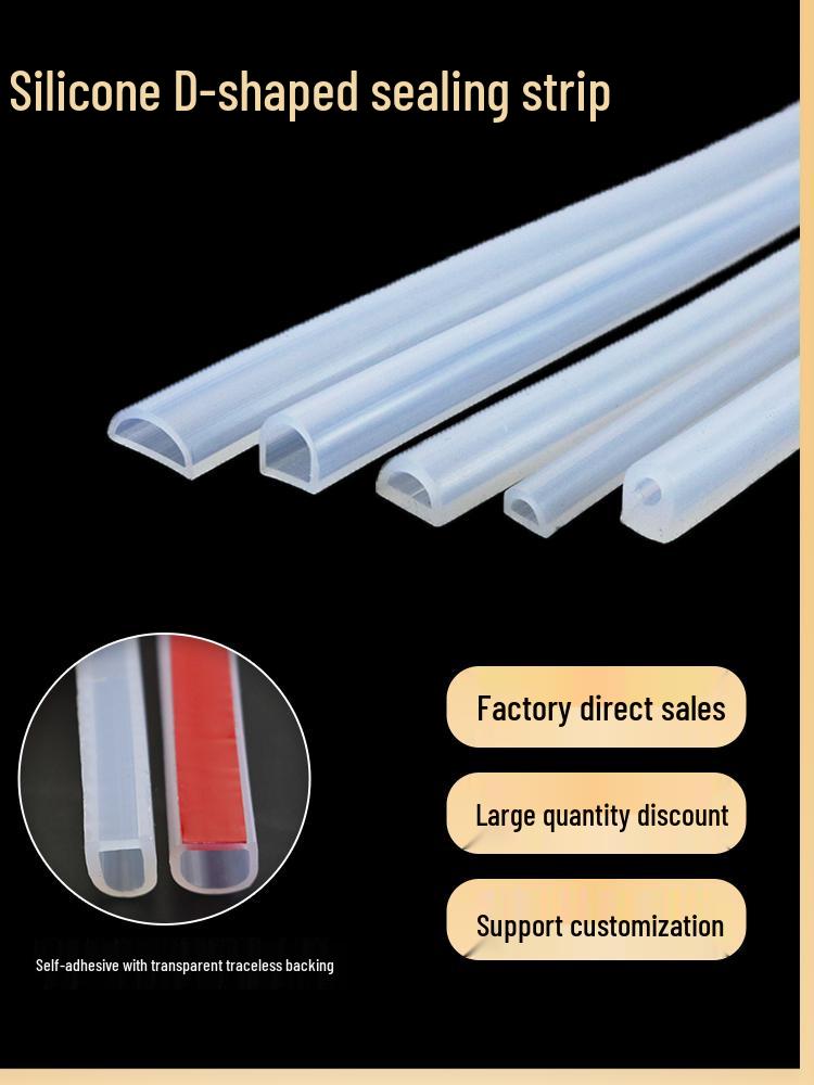 D-Shaped Silicone Sealing Strip: High-Temperature, Water-Retaining, Self-Adhesive, Anti-Collision, Shock-Absorbing for Doors & Windows