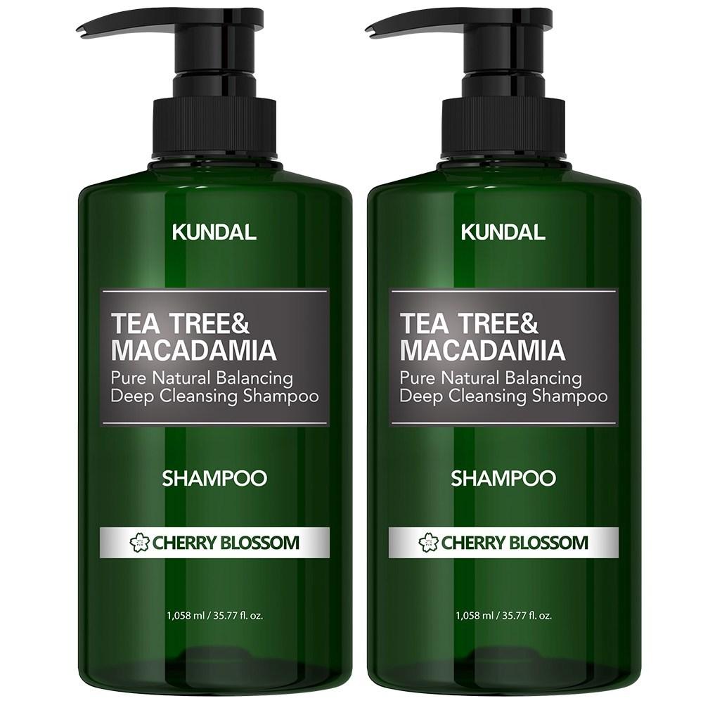 Kundal Tea Tree & Macadamia Deep Cleansing Shampoo Cherry Blossom 1.058L 2 pcs