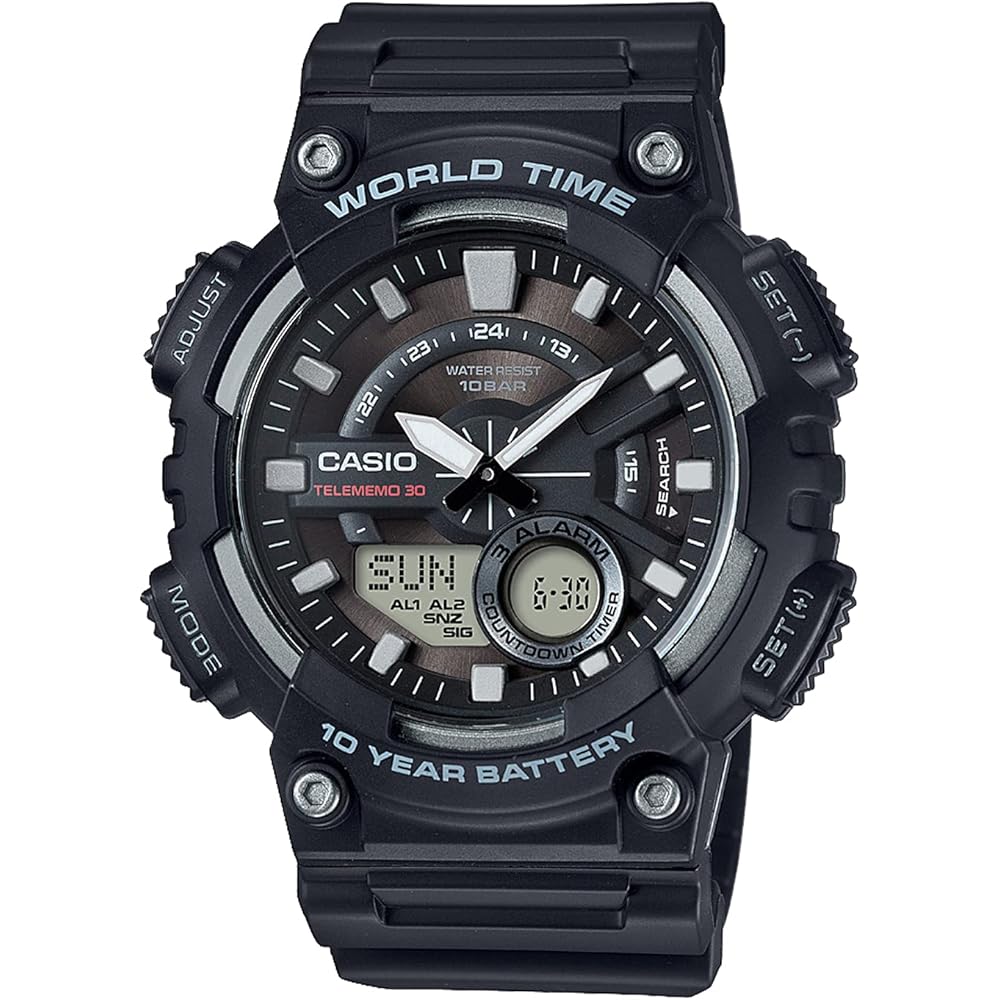 Casio Collection AEQ-110W-1AJH Men s Black Watch Analog Water Resistant