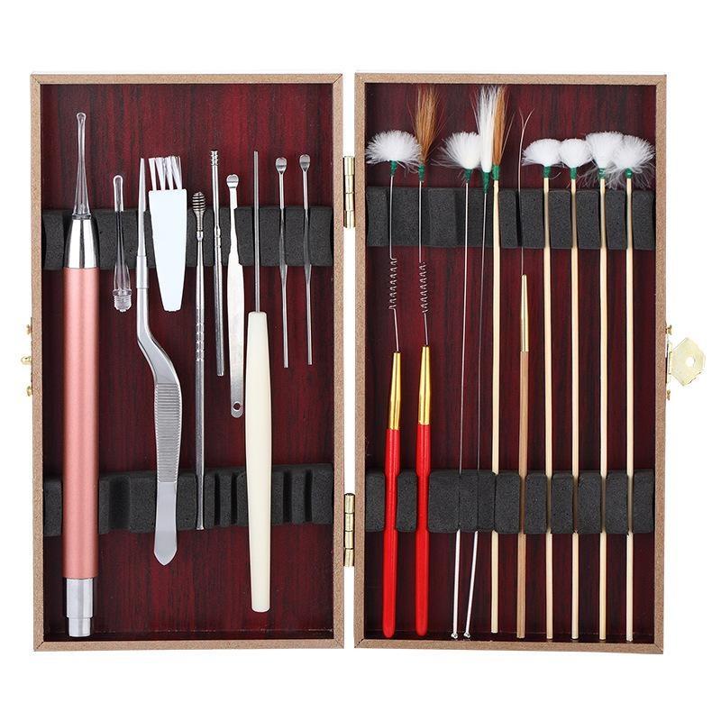 Ear Wax Removal Massage Tool Set 20PCS Soft Goose Feather Stick Ear Scoop for Gift Giving Family Daily Use