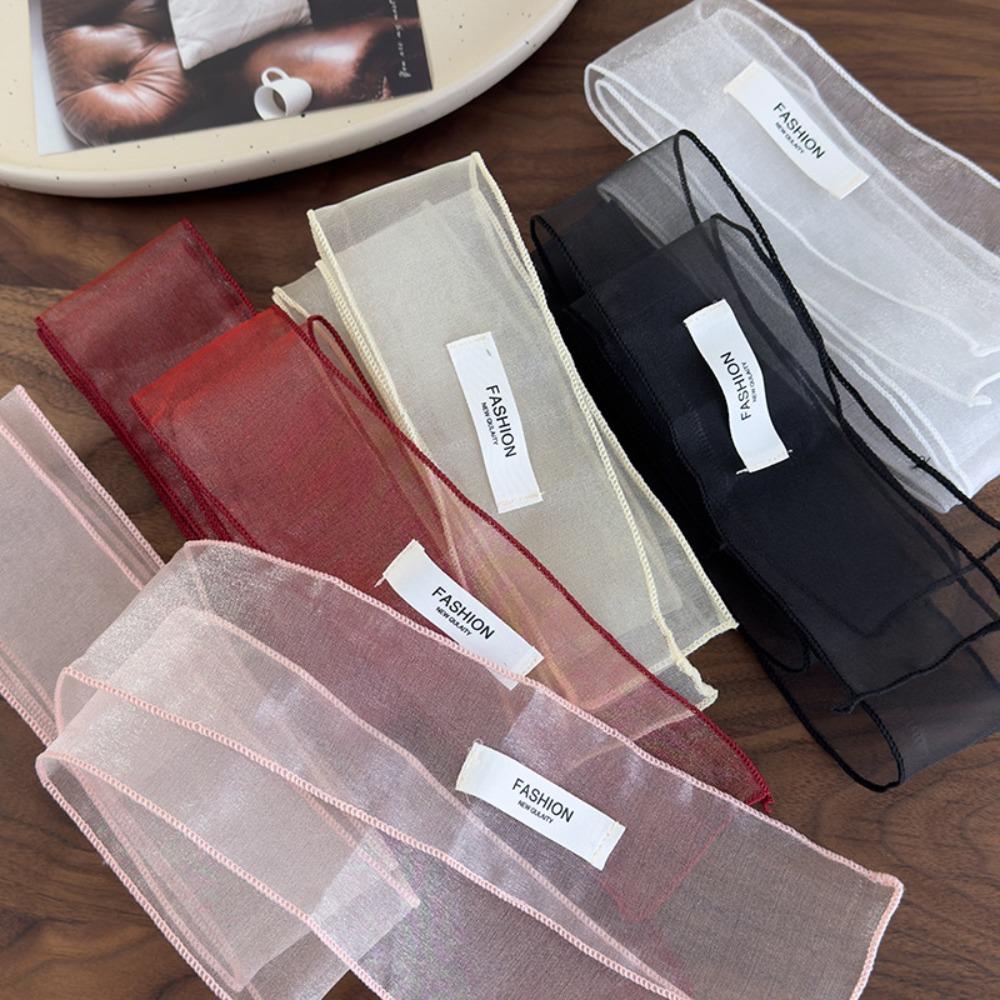 Y2K Silk Scarf Thin Organza Headscarf Decorative Long Skinny Scarf  Beach