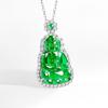 Yang Green A-Grade Natural Jade Guanyin Pendant with S925 Silver Inlay – Unisex Charm