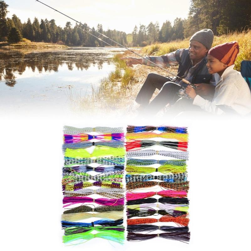 30 Bundles Silicone Jig Skirts 50 Strand/Bundle Squid Silk Skirt Tying Materials Spinnerbaits Buzzbaits Jig Squid Skirt