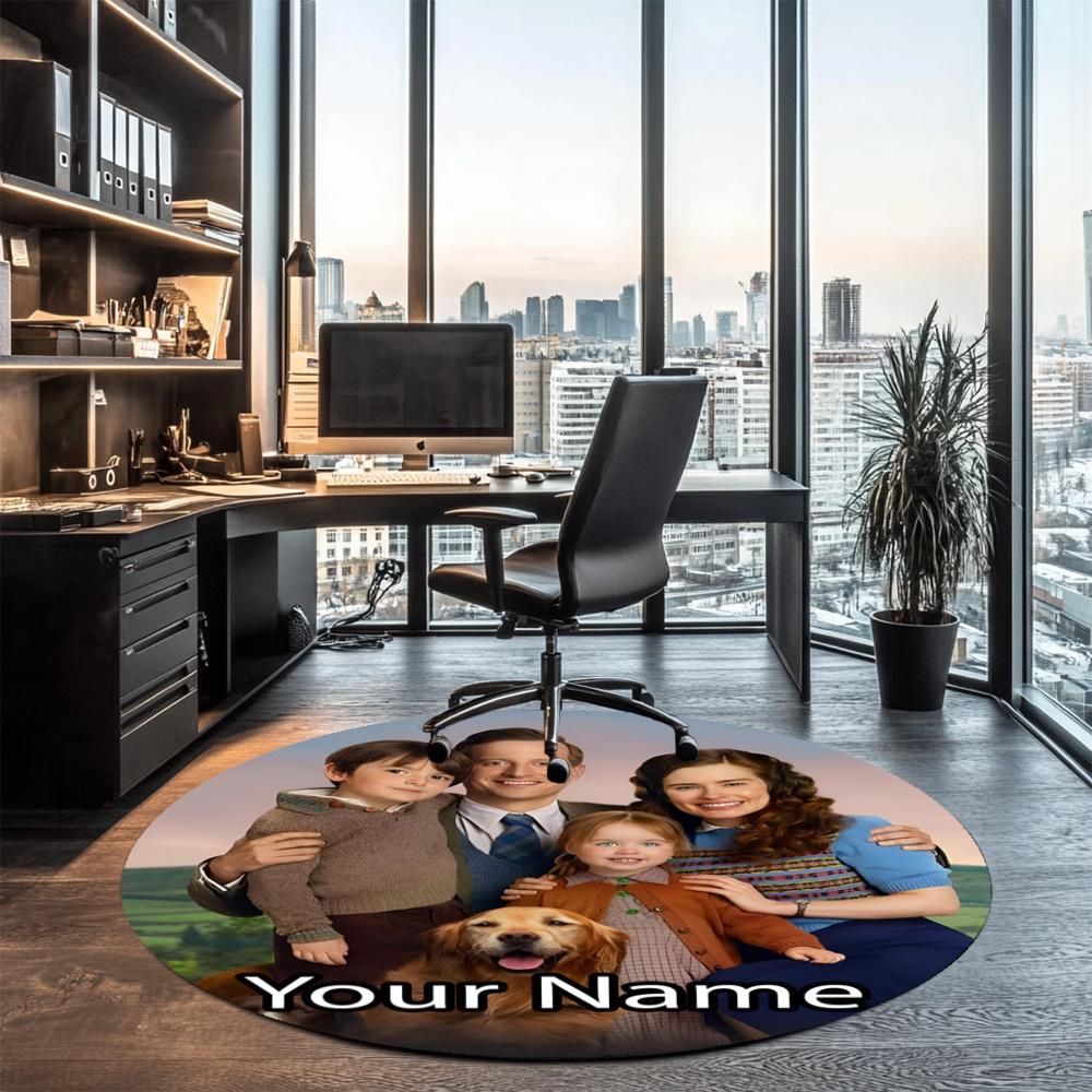 Custom Name All Creatures Great and Small Printed Round Rug Carpet Chair Rug Area Rug Entryway Doormats,for Office Chair Living Room Bedroom Kitchen R