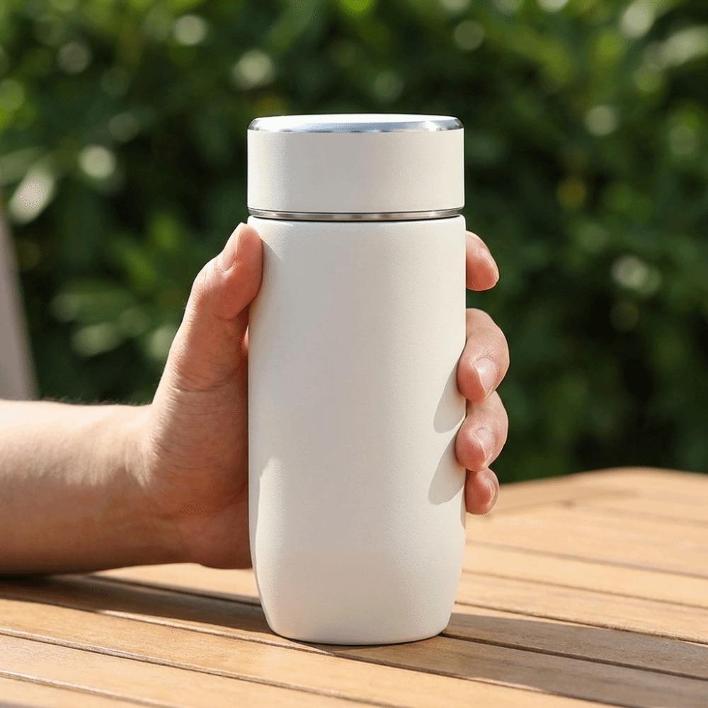 Portable Thermos Water Bottle with Tea Filter Tea Brewing Cup Fashionable Coffee Mug Travel