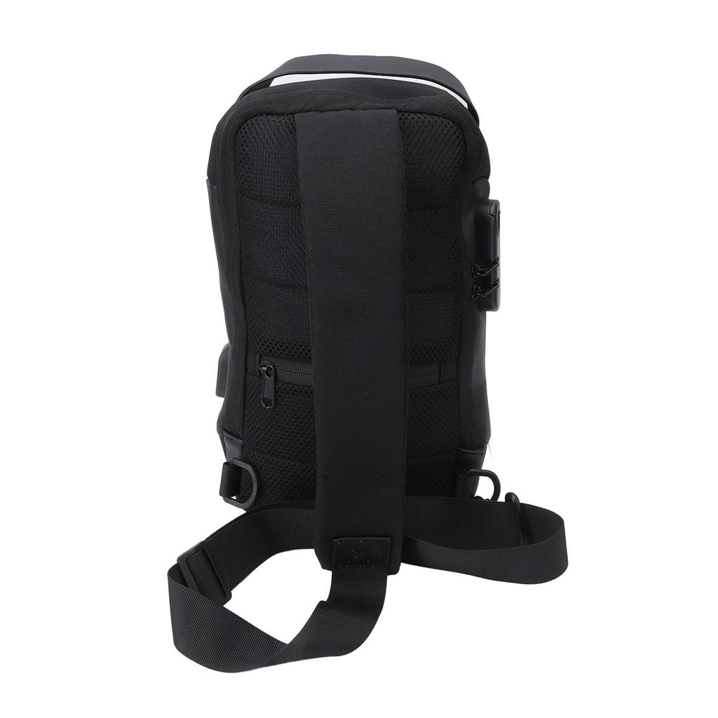 Shoulder Backpack Breathable Large Capacity Lockable Zipper Oxford Cloth Portable Sling Bag for
