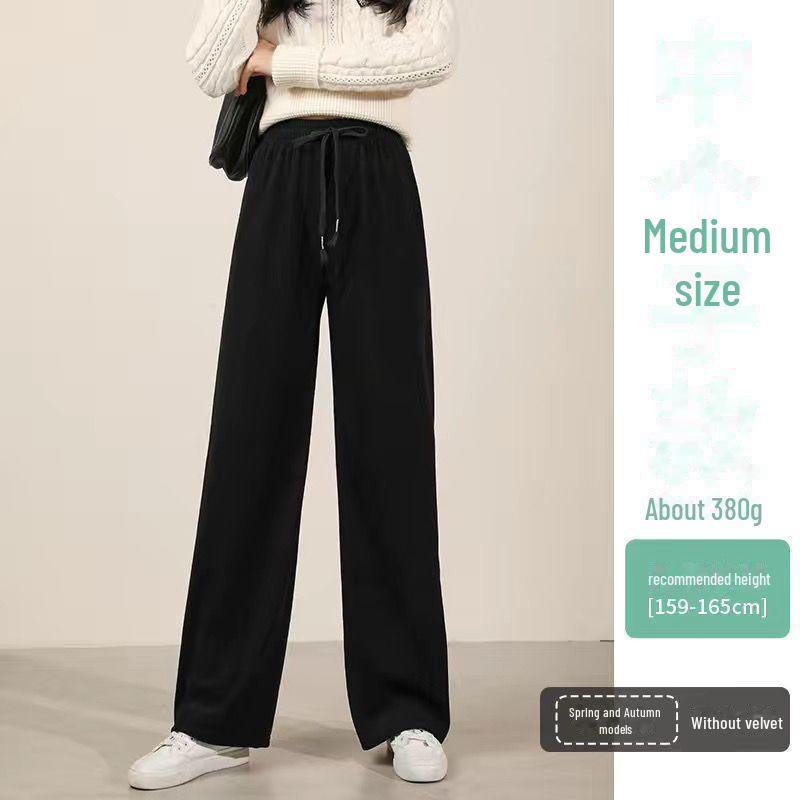 Women's 2024 Winter Plus Velvet Corduroy Wide-Leg Pants - Lambskin Lined Casual Straight Trousers