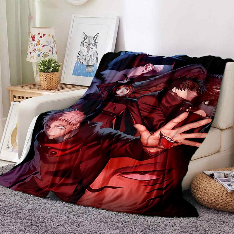 3D Cartoon Jujutsu Kaisen Anime Itadori Yuj Blanket,Soft Throw Blanket for Home Bedroom Bed Sofa Travel Picnic Office Cover Kids