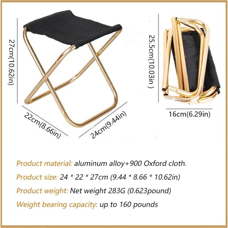 Outdoor Camping Stuhl Goldene Aluminium Legierung Klappstuhl Mit Tasche Hocker Sitz Angeln Camping