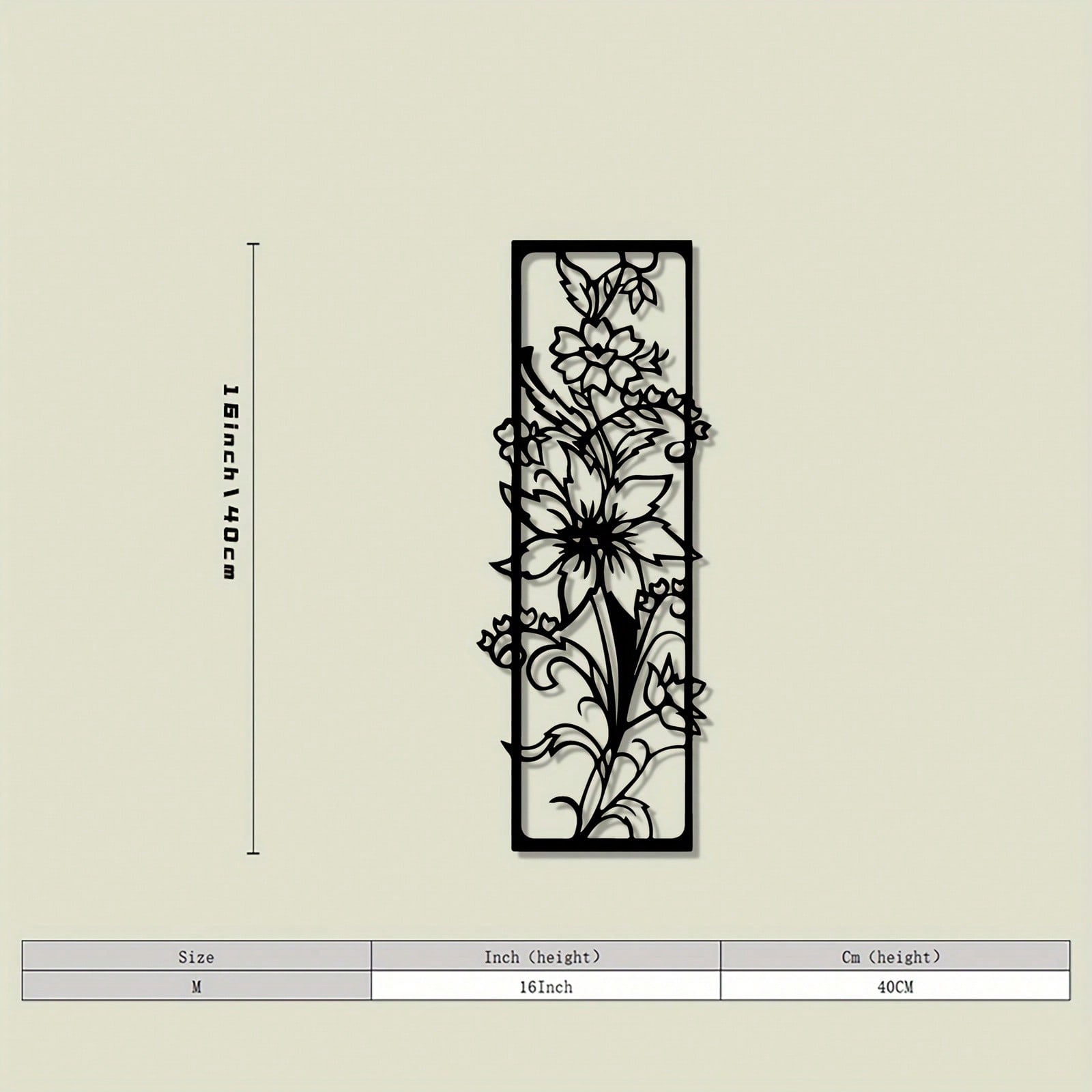 

Metal Wall Art Black Iron Flower Sunroom Retro Decor