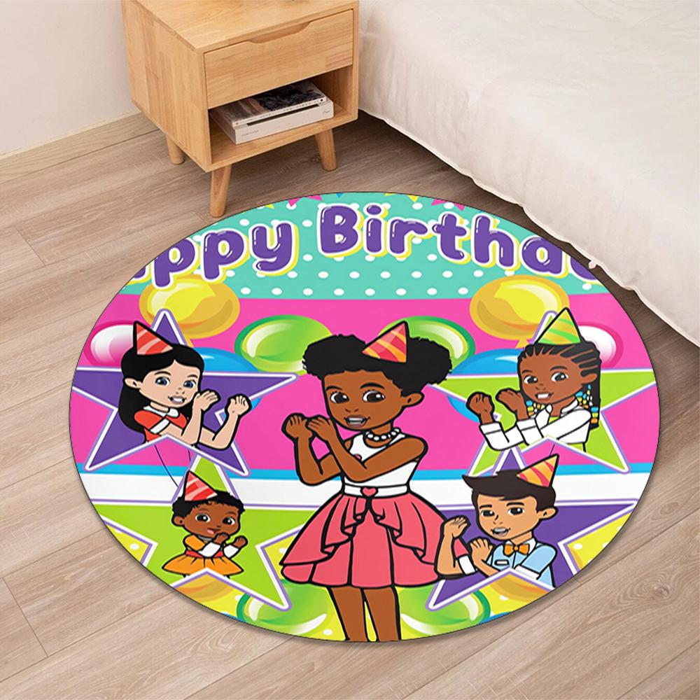 Gracie's Corner Printed Round Rug Carpet Chair Rug Area Rug Entryway Doormats,for Office Chair Living Room Bedroom Kitchen Room.