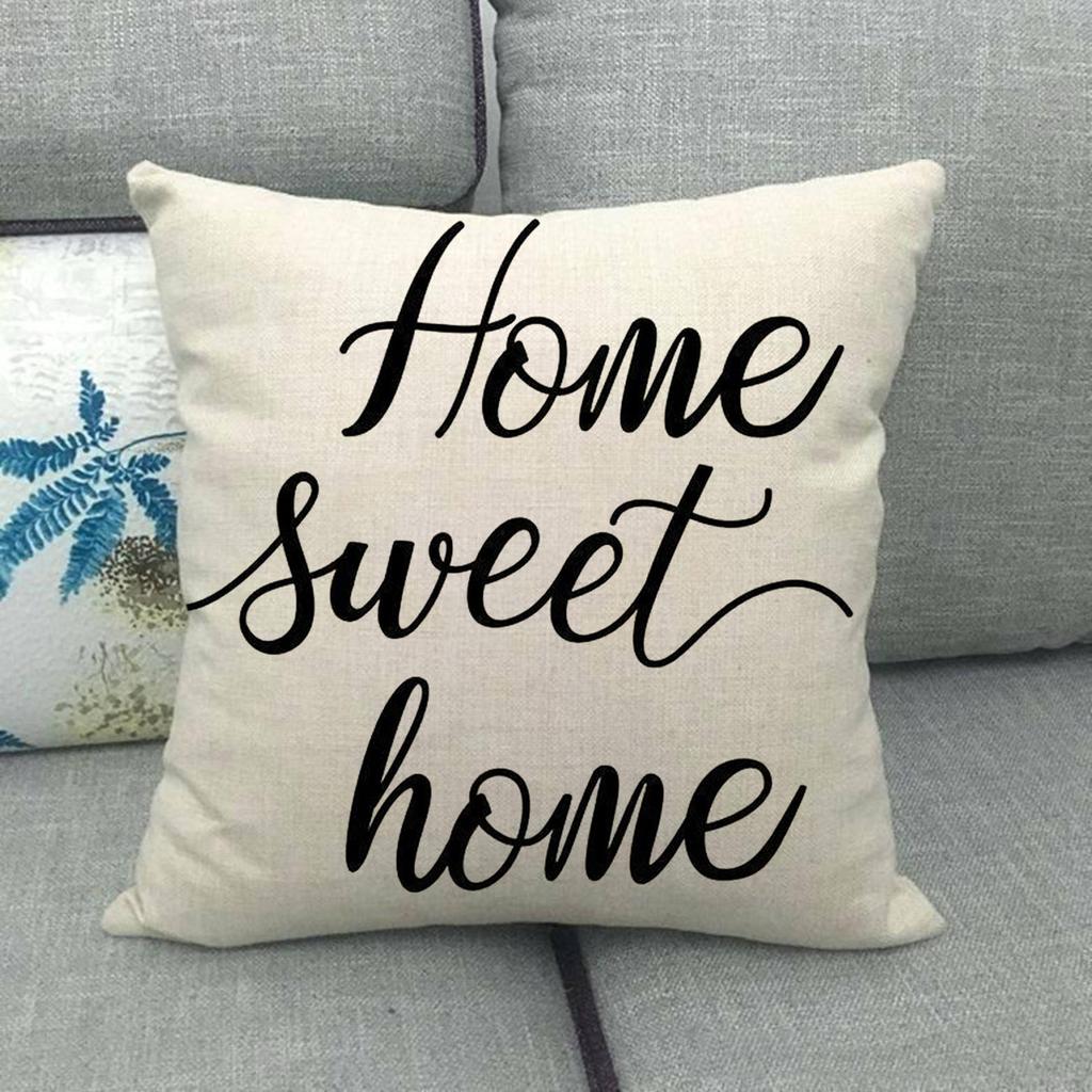 45cm*45cm  Home Sweet Home Throw Cushion Cover Linen/cotton Sofa  Pillow Cover Decorative Pillow Case