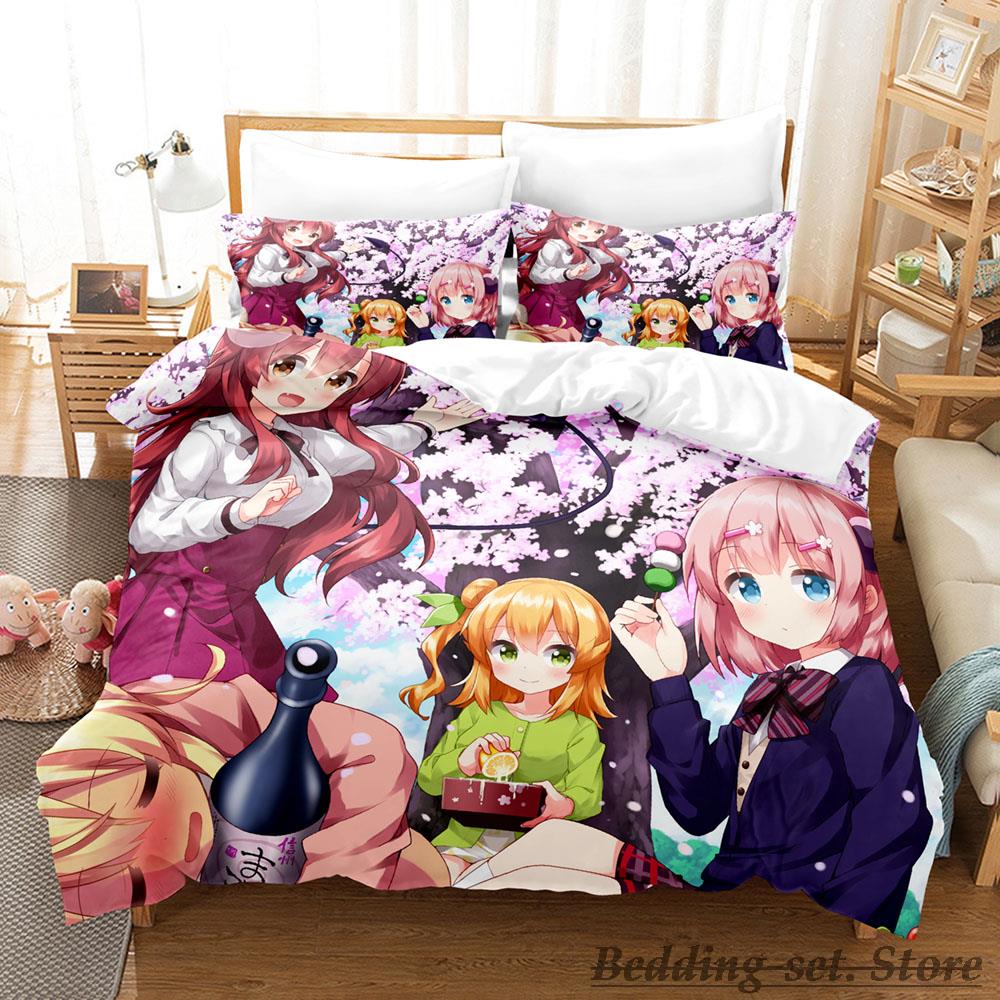 Kawaii The Demon Girl Next Door Bedding Set Single Twin Full Queen King Size Bed Set Adult Kid Bedroom Duvetcover Sets Anime