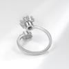 Rotatable Flower Moon Star Open Ring For Women Anti Anxiety Stress Relief Micro Paved Zircon Jewelry