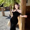 Sweet Spice Girl Pure Desire Sexy Shoulder Neck Dress Female Design Sense Nightclub Fashion Temperament Beautiful Fashion Advanced