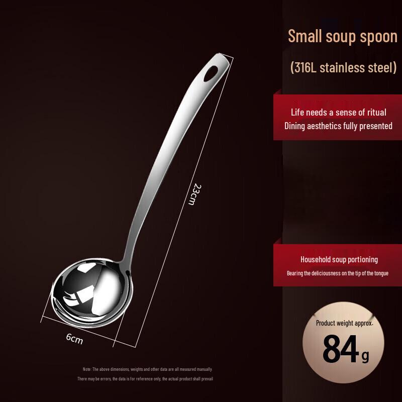 Abay 316 Stainless Steel Long Handle Soup Spoons (2-Pack)