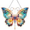 DIY 5D Diamond Art Hanging Ornament Kit 5D Diamond Painting Hanging Sign Ornament Kit DIY Diamond Wall Art Window Garden Door Wall Decor (Butterfly