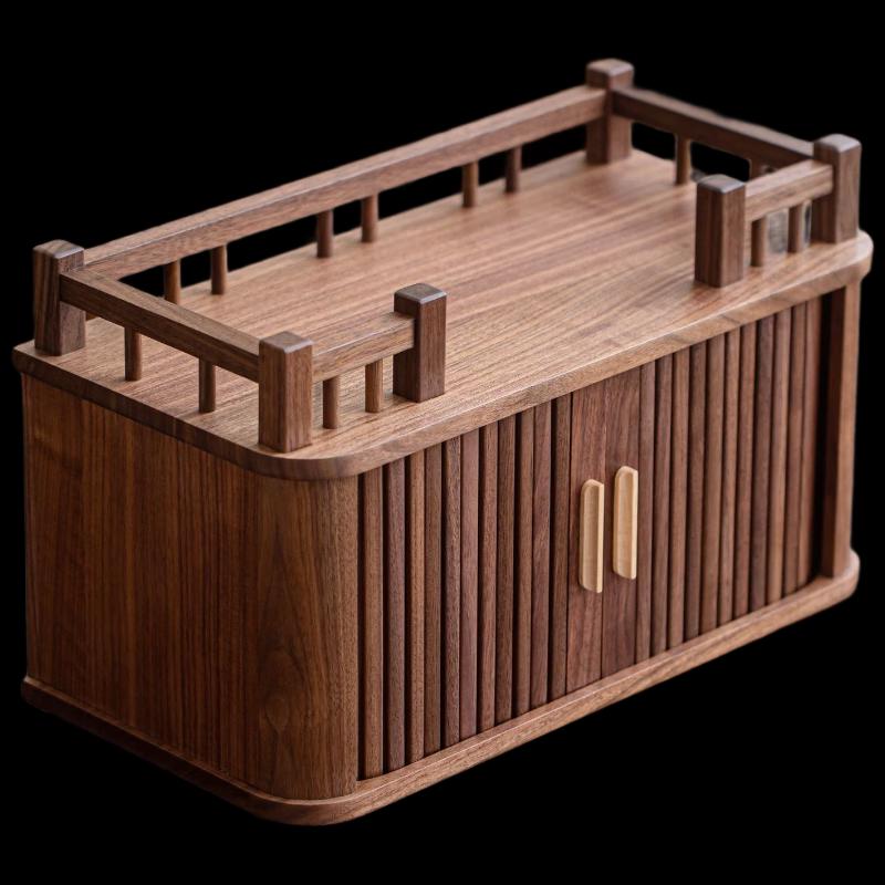 Black Walnut Wood Desktop Storage Tray