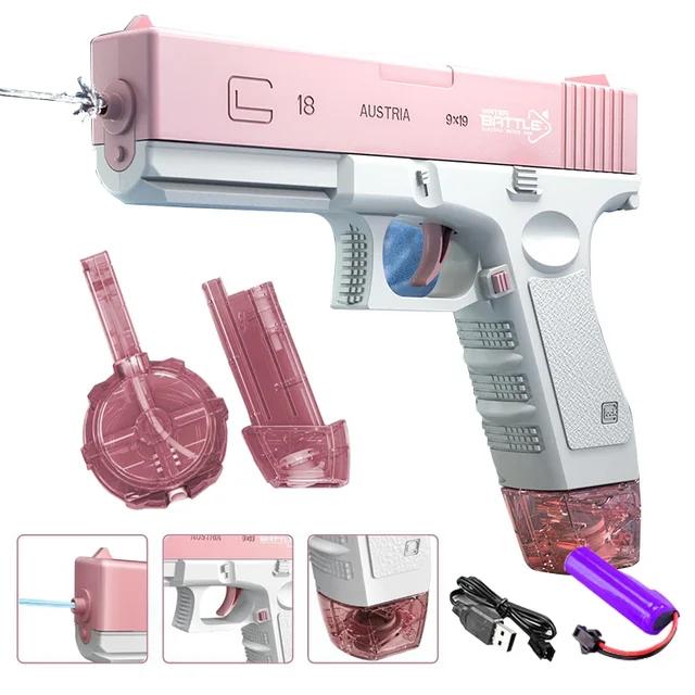 Electric Water Guns For Adults Powerful Squirt Automatic Water Suction Water Blasters Summer Outdoor Beach Toy For Boys Kid Gift