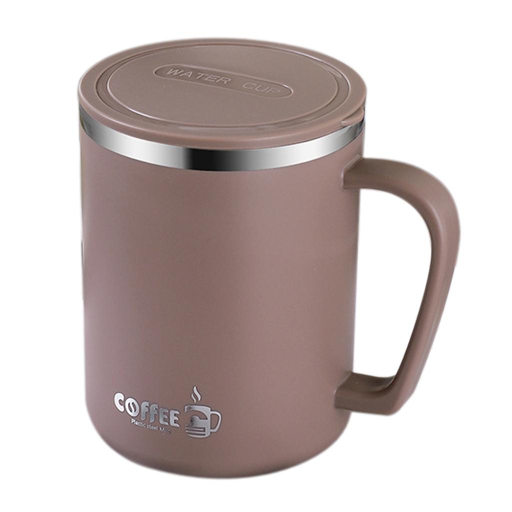 Double Wall Coffee Cup Mug Insulated Anti Scalding Water Cup With Handle Portable 304 Stainless Steel Drinking Cup