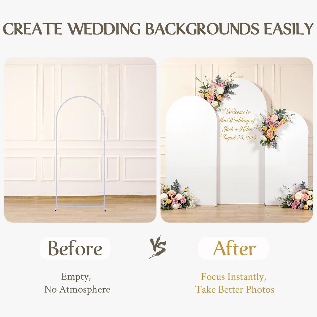 White Double-Sided Half-Round Cross Wedding Arch Kit for Party Decorations