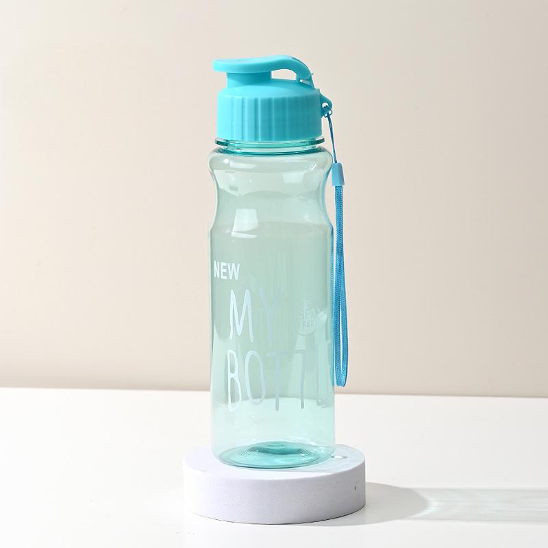 550ml Portable Plastic Water Bottle, Transparent Water Cup, Clamshell With Rope Design, Suitable For Fitness, Office, Outdoor