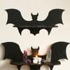 Crystal Display Bat Shape Wall Shelf Wood Floating Black Shelves for Halloween Bedroom Living Room Hanging Shelf Decors