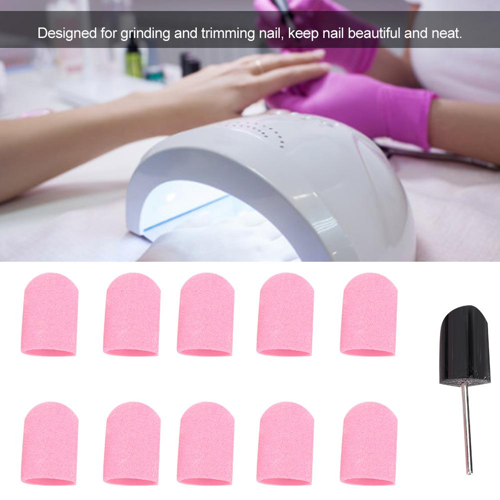 Nail Art Sanding Band Nail Polishing Grinding Head Sanding Ring Cap 16 X 25mm (Pink)