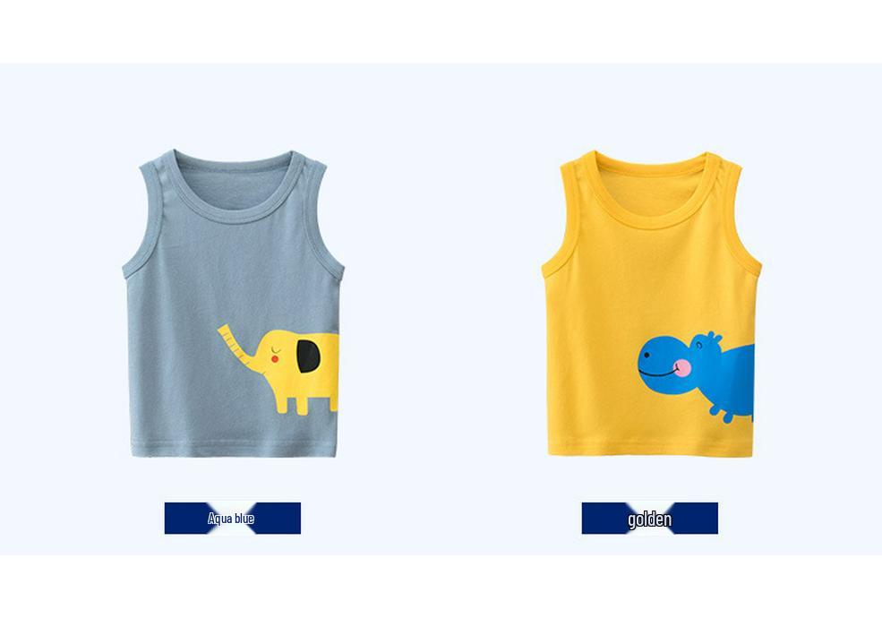 27kids Summer 2024 Korean Style Boys' Printed Sleeveless Vest