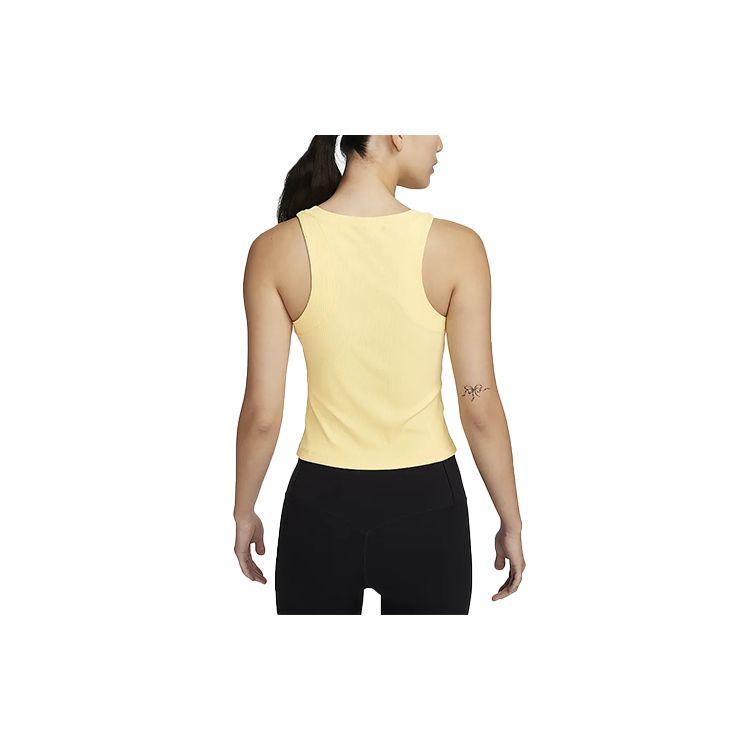 Nike Zenvy Air Series Solid Quick-Dry Sleeveless Ribbed Sports Tank Top Women Tops Soft-Yellow FN3537-722