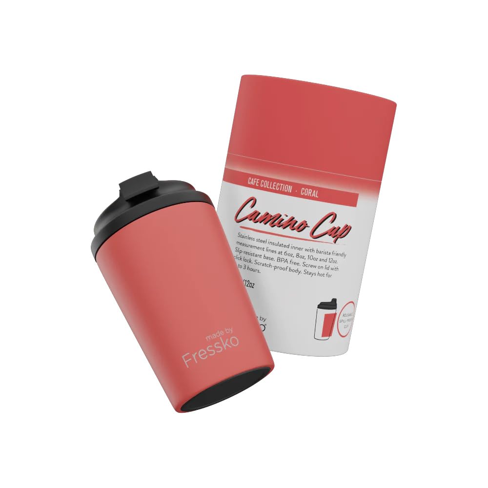 

Сделано Fressko Camino Герметичный тамблер 340 мл 12 унций, Специально для кофе, Долговечный, Высококачественный дизайн, / (коралловый)