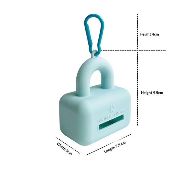 Pet Poop Bag Dispenser Portable Silicone Dog Waste Bag Holder With Carabiner Travel Walks Outdoor Clean Portable Tools Supplies