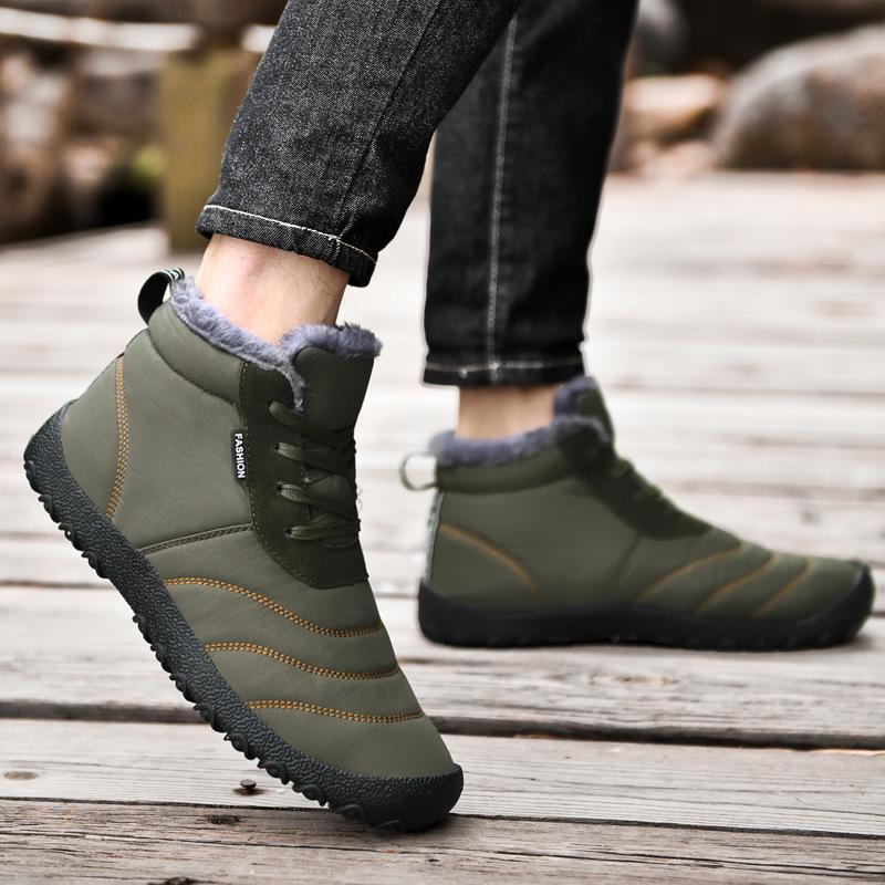 Men's Mid-Cut Warm Snow Boots - Large Size, Thick Velvet, Winter Casual Shoes