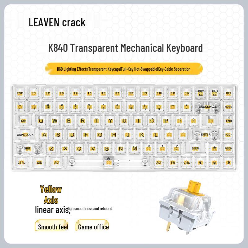 K840 Transparent Wired Mechanical Keyboard