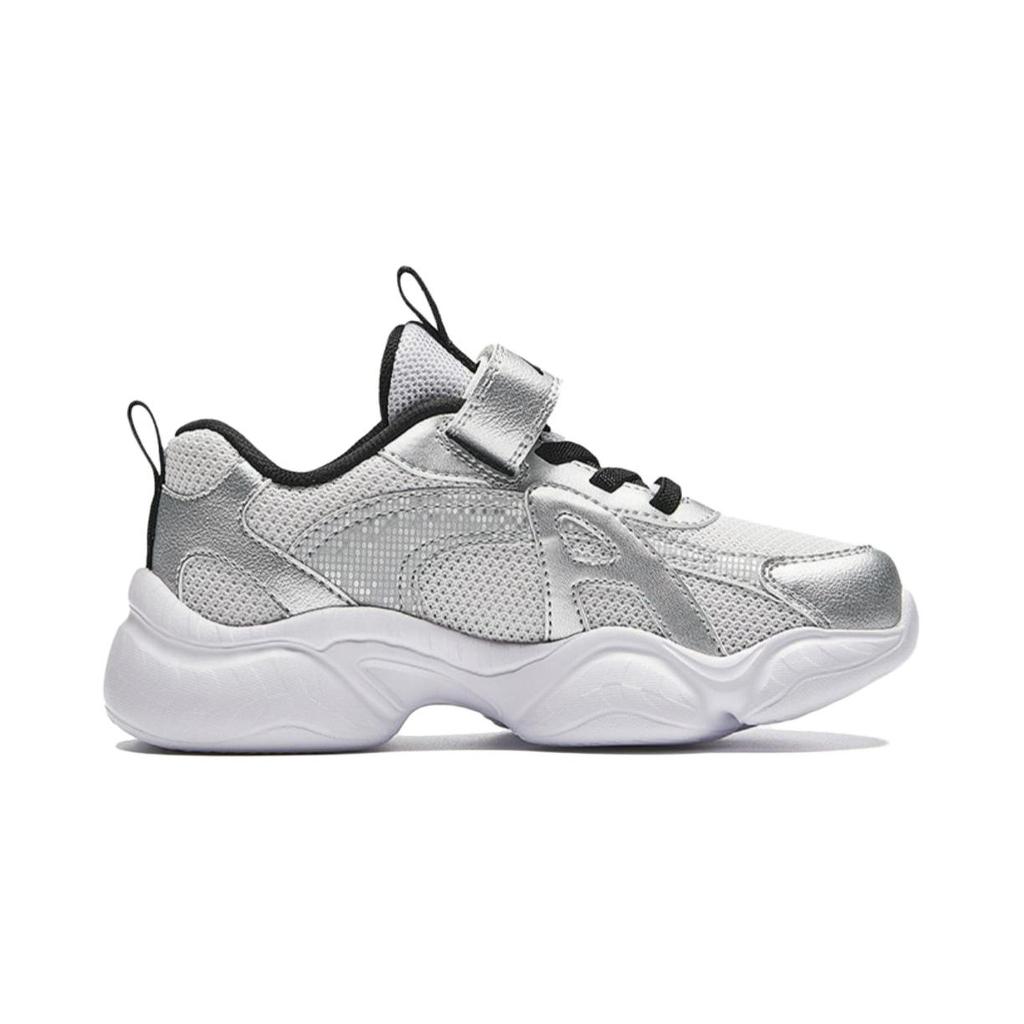 Anta Comfortable Breathable Shock Absorbing Durable Low Top Kids Casual Shoes Kids Casual Shoes Silver A12439954-1