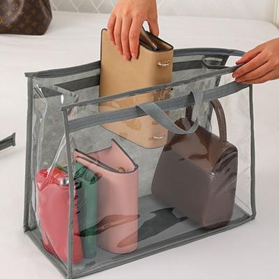 Borsa antipolvere trasparente per borsa, organizer con manico, design trasparente, facile da usare