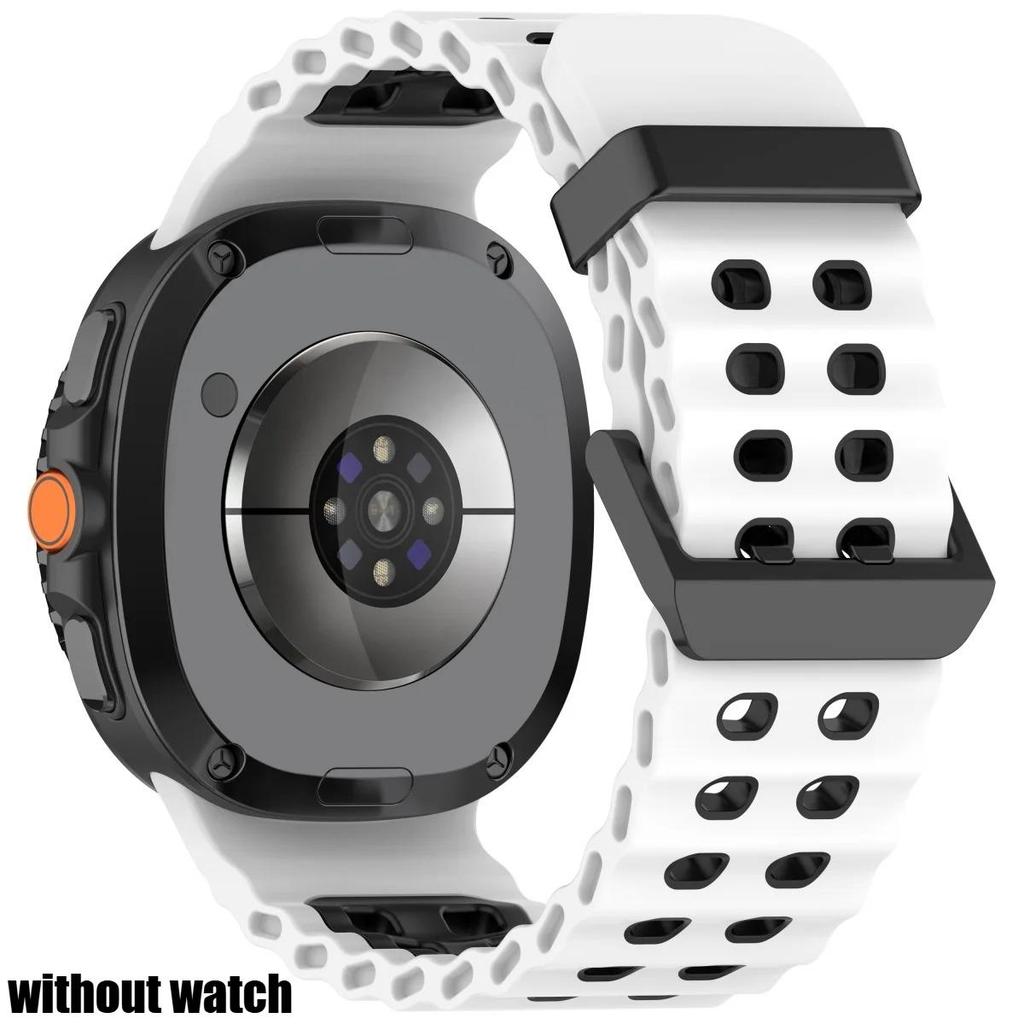 Marine Band for Samsung Galaxy Watch 8/8 Classic Ocean Strap Two-tone Silicone Band for Galaxy Watch 8 40 44mm Sport Bracelet