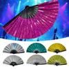 Laserfarben Hand Rave Fächer, Große Holographische Faltbare Disco Fächer Klack Heimdeko Für Club Party N7G5