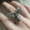 Vintage Punk Distressed Angel Couple Ring Gothic Geometric Angel Five Finger Rings Hip Hop Hyperbole Anime Ring Jewelry