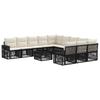 12 Piece Garden Sofa Set Black and Cream White Poly Rattan