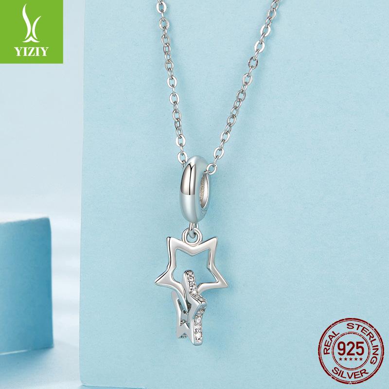 Smart Starlight Pendant Accessories S925 Sterling Silver Star Diy Bracelet Beaded