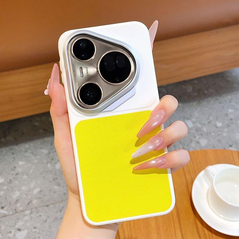 Case For Huawei Pura 90 Pro Max 80 Pro Pura 70 Dopamine Leather Texture Color Block Shockproof Bumper Phone Cover Shell