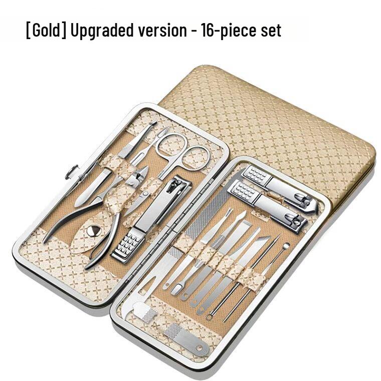 

Набор кусачек для ногтей из нержавеющей стали: Портативные инструменты для маникюра и педикюра с ушной палочкой, педикюрным ножом, косыми щипчиками и ножницами для удаления омертвевшей кожи.