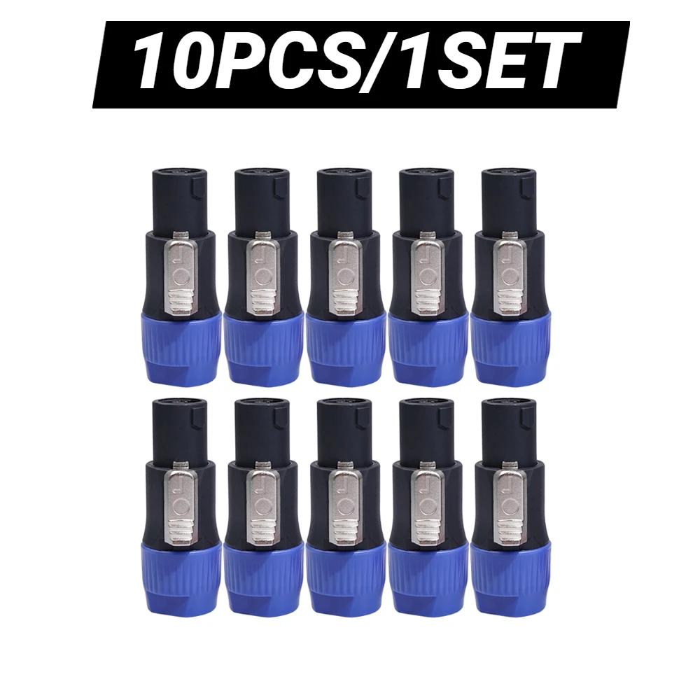 20/10pcs Speaker Connectors 4 Pole 4 Pin Male Audio Cable Adapter Speakon ABS Shell Jack Accessories Ohm Plug For Neutrik NL4FC