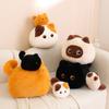 Square Siamese Cat Pillow Plush Toy Kitten Animal Plush Fluffy Cushion Soft Doll Kawaii Orange Cat Black Cat Decoration Pillow