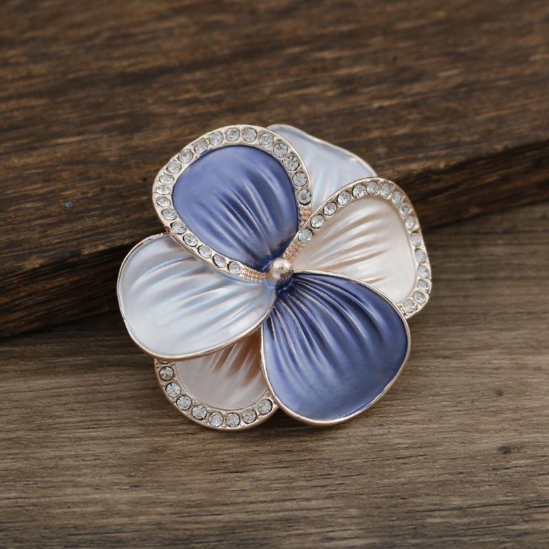 Heiß verkaufende emailierte geometrische Blume magnetische Brosche, modische kreative Blumenbrosche für Damen