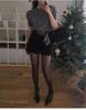 Women's Slimming Woolen High-Waist Gray Shorts - Korean Style Winter 2024 Hip-Wrapping Booty Base Layer
